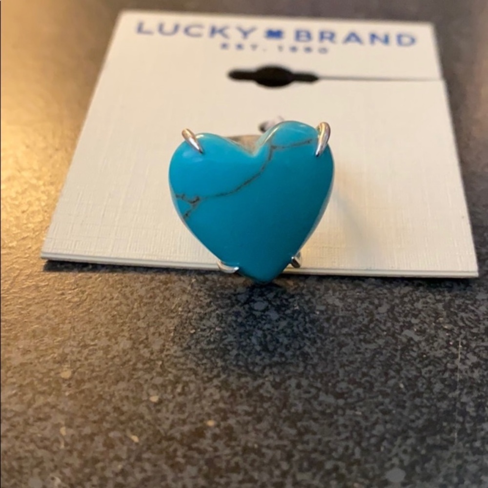 NEW turquoise heart statement ring - Picture 3 of 10